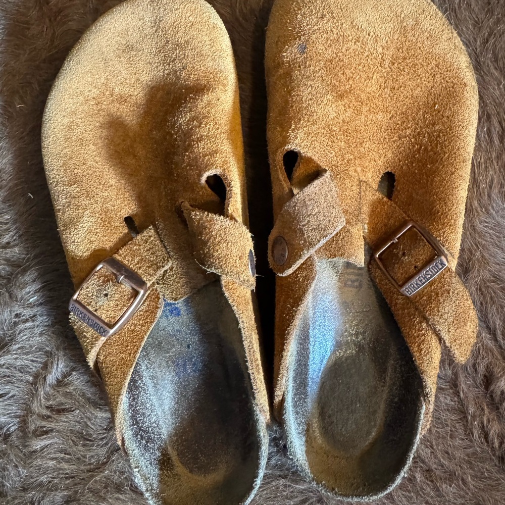 Birkenstock Suede Clogs- Brown